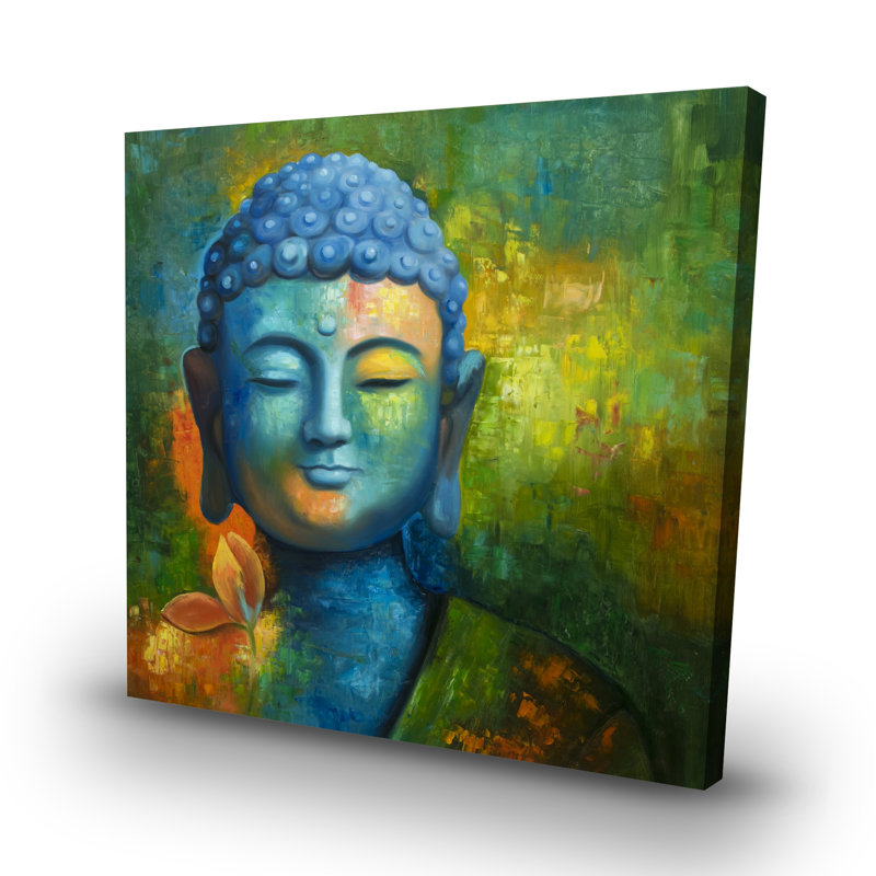 Blissful buddha - 32"x32" art on canvas