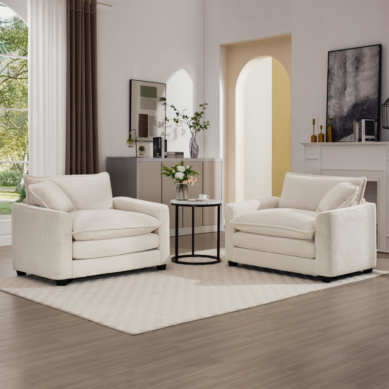 Ensemble de 2 fauteuils d'appoint Modern Canapé, Beige