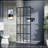 34" X 72" Shower Door Walk-In Black Finish