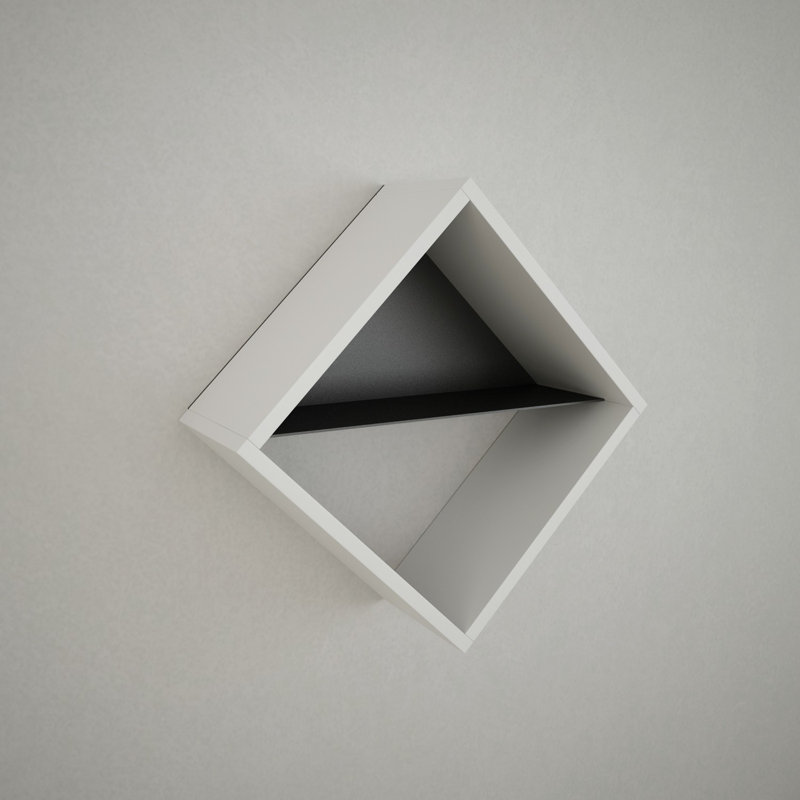 Tablette d'appoint carrée avec tablettes réglables Abdelmalek, Blanc