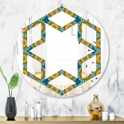 Miroir mural hexagonal étoile à motif circulaire i maison american american