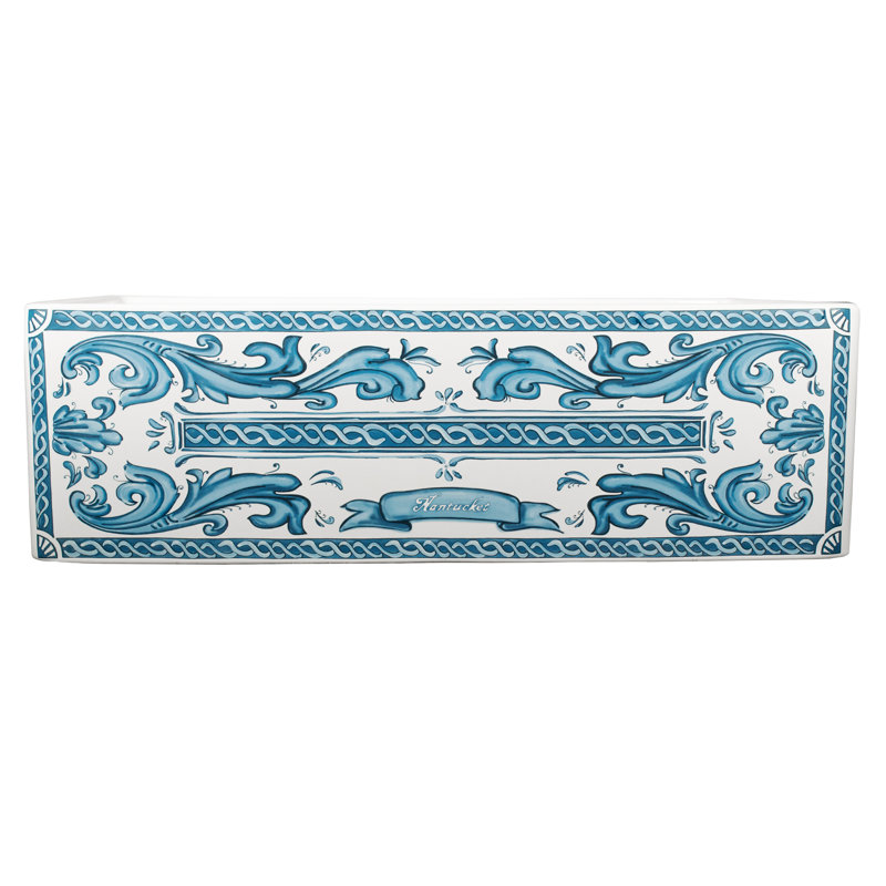 Nantucket Sinks 33-Inch Farmhouse Fireclay Sink with Nautical Design Applique Apron Front