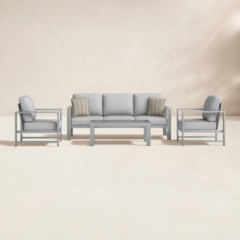 Dulcie 5-Person Seating Set with Sunbrella® Cushions, Canvas Granite Sunbrella® Canvas