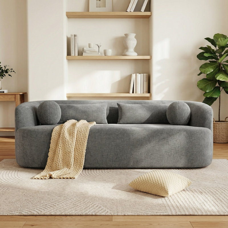 Canapé 86 po en chenille sans os, Gris