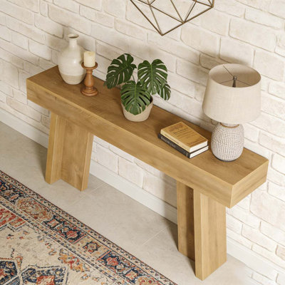 Farmhouse Narrow Entryway Table Behind The Couch