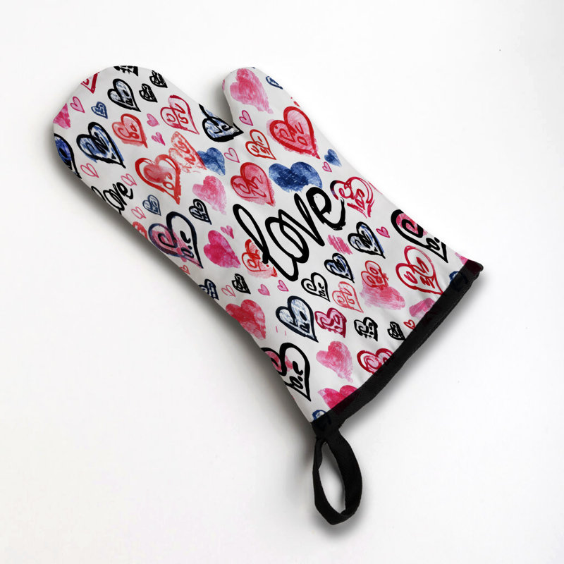 Cupid’s Love Notes Oven Mitt Cotton Twill