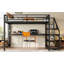 Lit mezzanine simple TG avec bureau, escalier de rangement, lumières DEL et ports USB pour optimiser l'espace intelligent.