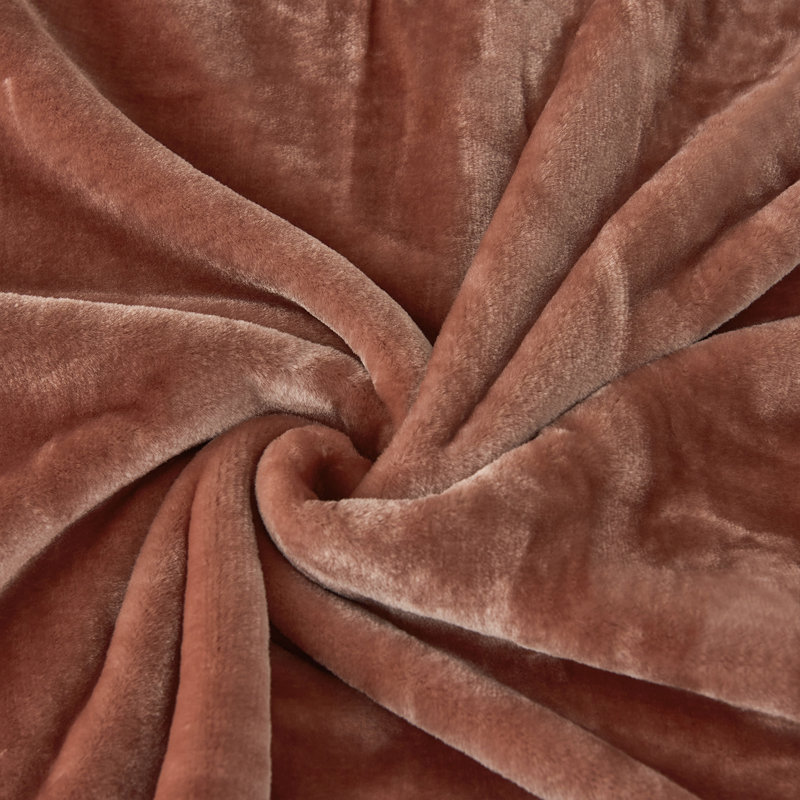 Couverture en vison , Grand, Brun