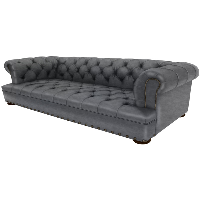 Leather Sofa, French Dark Walnut, 109-12, Croc Gator Brown