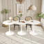 Table basse octogonale moderne 31,50 "avec plateau en marbre blanc imprimé, base en métal, pour la salle à manger, la cuisine, le salon-1830456826