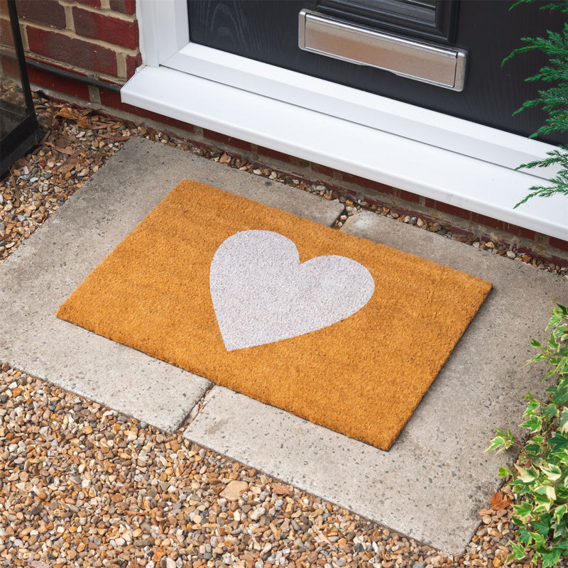 Nicola Spring - Coir Door Mat, Set of 2, Black, 1.6cm H x 60cm L x 40cm W