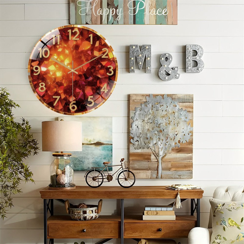 Horloge murale 12 po Glowing Amber