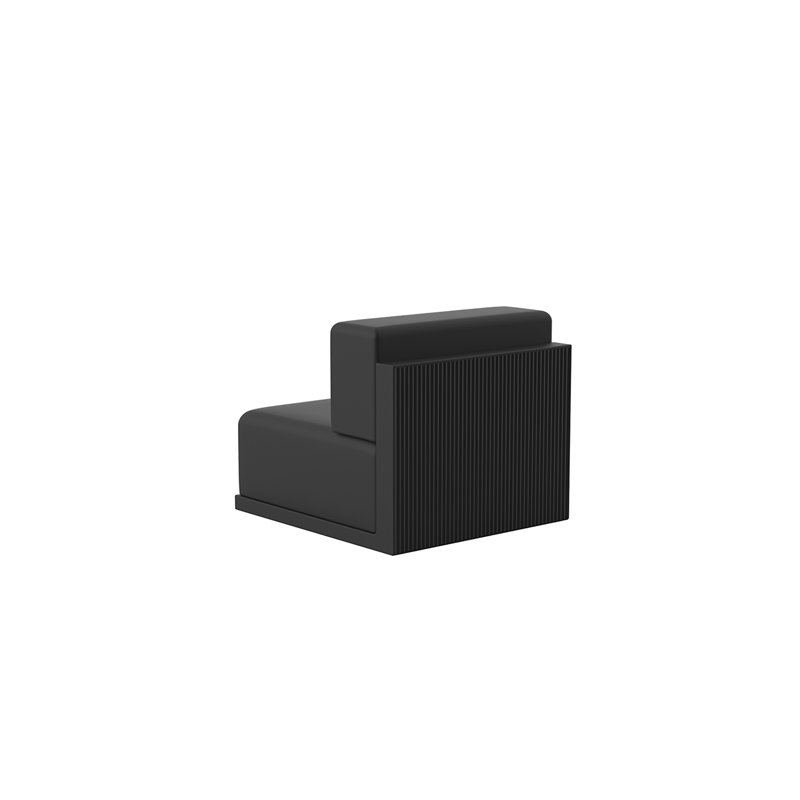 Section de patio sans accoudoirs avec coussin Gatsby, Noir