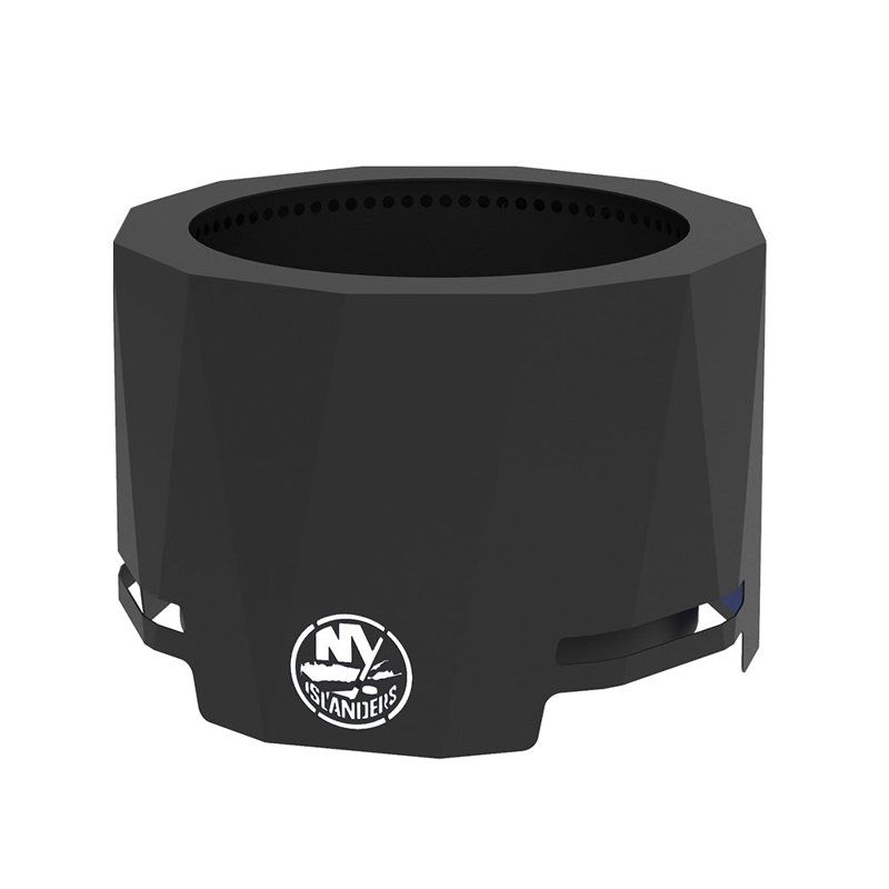 Round Steel Wood Burning Smokeless Fire Pit, New York Islanders