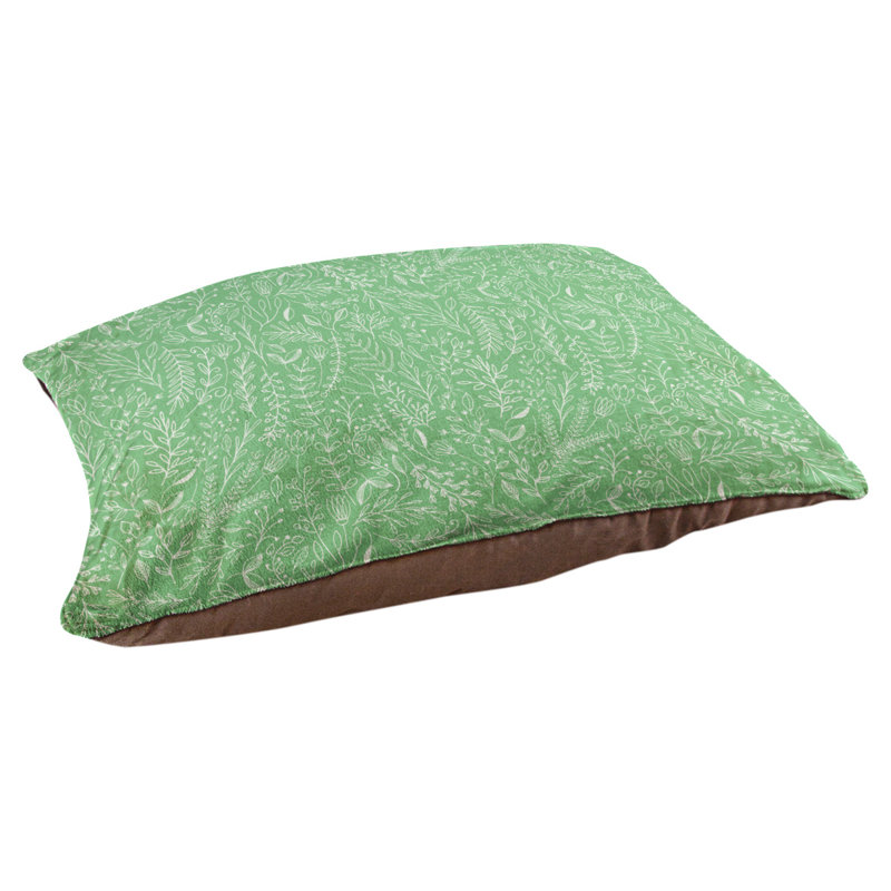 Coussin pour chien floral ditsy Byrge, Grand (l 42,5 po x P 32,5 po x H 14 po), Vert / blanc