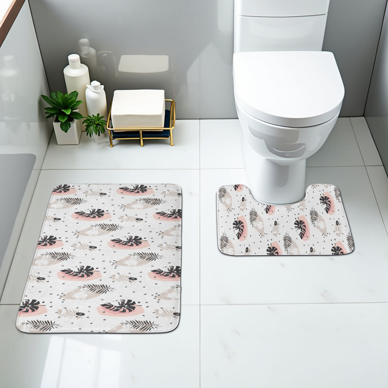  Ensemble de tapis de salle de bain Boho 2 pièces