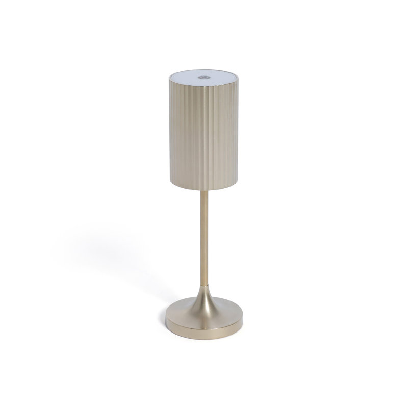 Lampe de table dorée rechargeable, style roseau