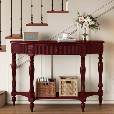 Console Mid-Century avec tablette et tiroir