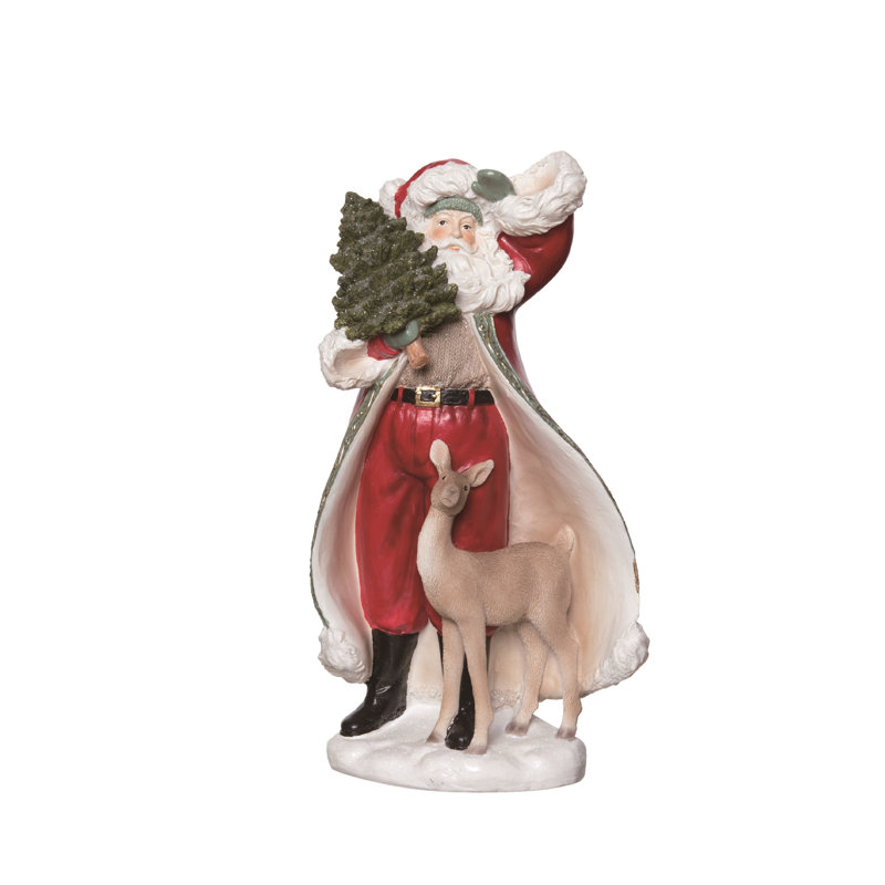 Figurine de père Noël en résine multicolore dorée 12,5 po The Holiday Aisle®