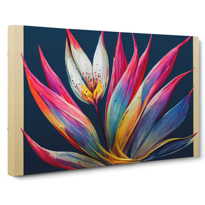 Harmonious Bird Of Paradise Flower Abstract - Wrapped Canvas Painting