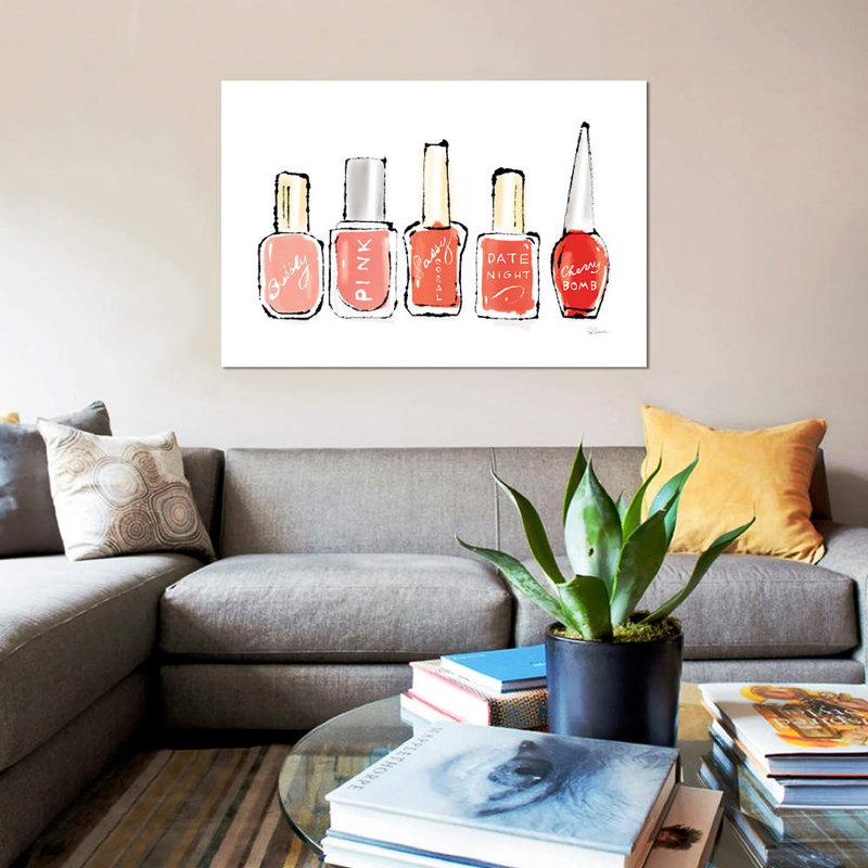 «Beauty And Sass Red I» par Sue Schlabach, impression sur toile, H 8 po x l 12 po x P 0,75 po, Toile tendue, Pas de tapis