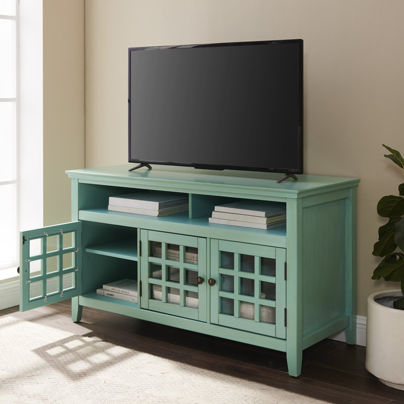 Meuble télé pour téléviseur de 55 po ou moins Naples Park, Turquoise