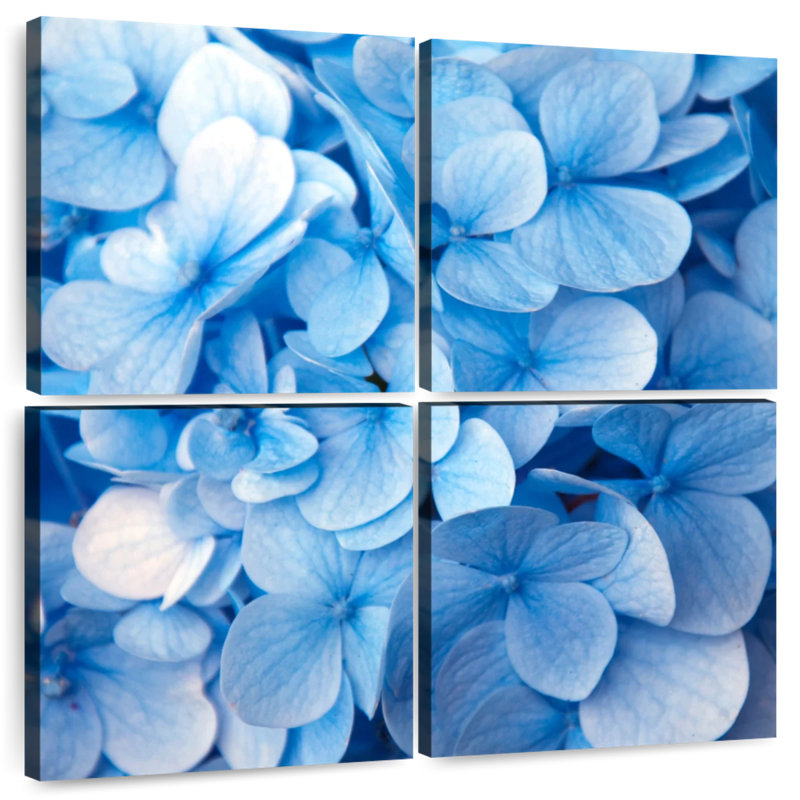 Fleurs bleues Harnek, H 18 po x l 18 po