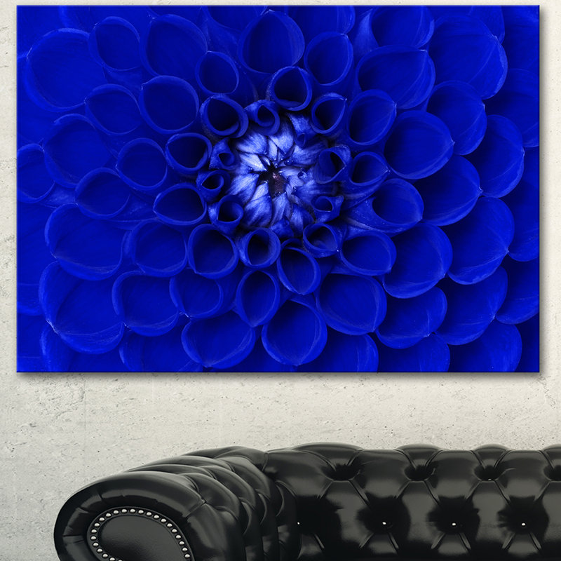 Photographie « abstract blue floral design », H 20 po x l 20 po x P 1 po, Toile tendue