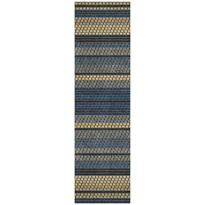Machine Washable Indoor/Outdoor Lockway ACN2427 Stripes Rug