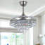Ventilateur de lustre en cristal 42 pouces rétractable 4 couches avec télécommande