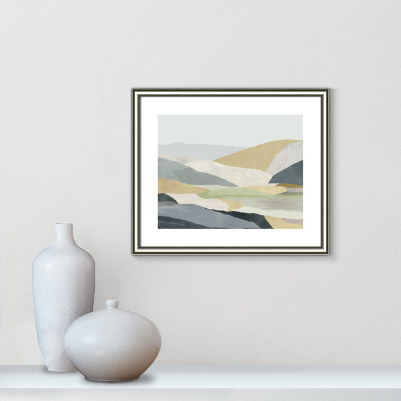 Warm Hills I - Cadre photo, reproduction d'art sur papier, Papier avec cadre argenté, H 17,25 po x l 20,25 po x P 0,875 po