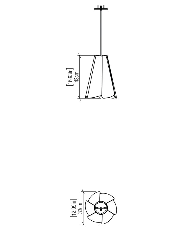 Fuchsia 1 - Light Pendant, American Walnut