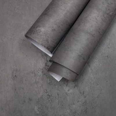 Industrial Matte Concrete Peel And Stick Wallpaper - Thick Self-Adhesive Vinyl, Waterproof, Heat-Resistant, Easy To Clean, Removable Wall Decor For Kitchen, Bedroom, Countertop, And More