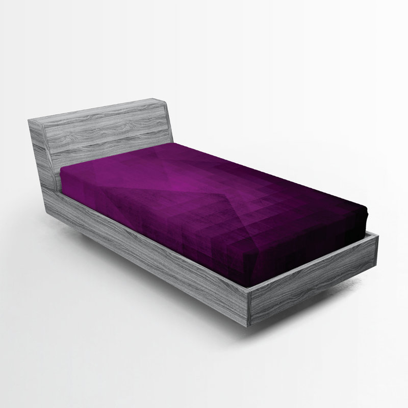 Drap-housse orange Ambesonne, Dégradé mauve, Drap-housse pour lit simple TG