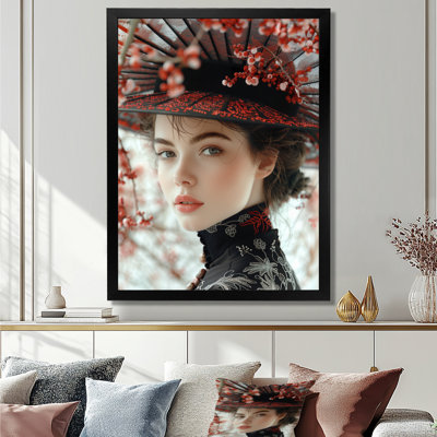 «Red Fashion Woman Vintage Elegance» - art mural mode femme