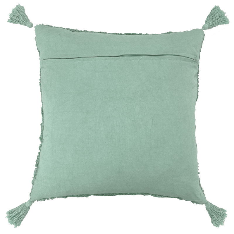 Geometric Square Cushion, Light Green