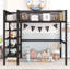 Lit mezzanine en métal avec tablettes à 4 niveaux et rangement-1178190226-1178190228
