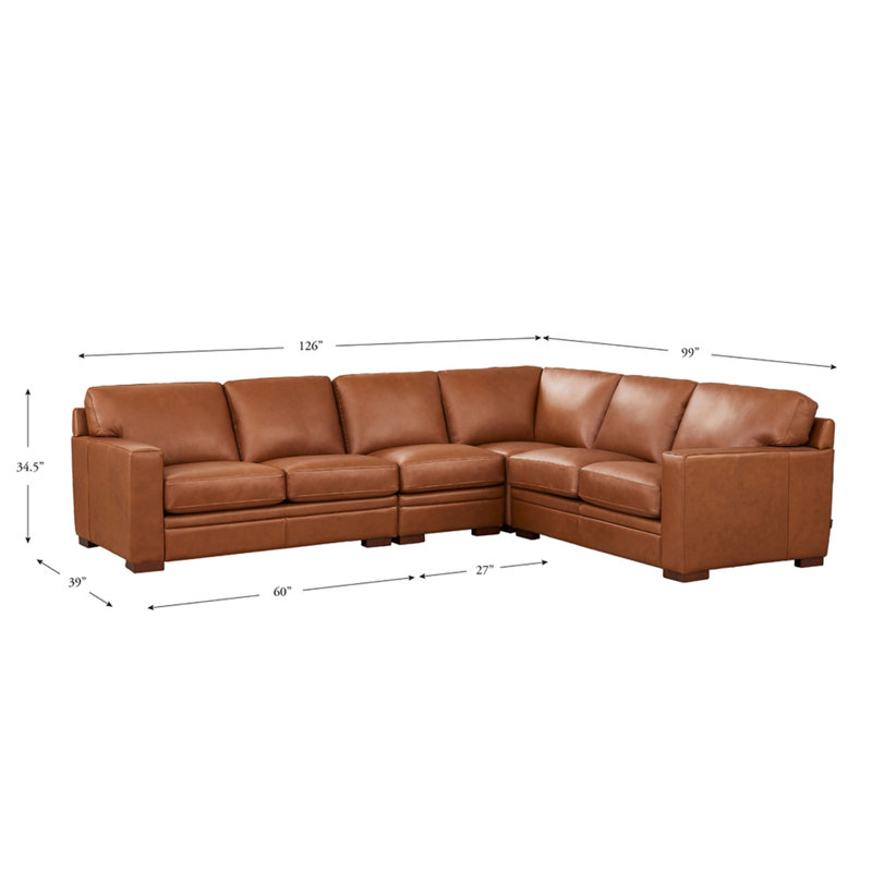 Dillon Leather L-Shaped Sectional