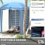 Parasol de plage avec options murales amovibles - Rayures bleues et blanches, 5,9 pi x 5,9 pi, portatif, coupe-vent, sacs de sable, sac de transport 5,9 pi x 5,9 pi murs blancs, garde, sac-542280122