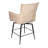 Gabriel Swivel Counter Stool In Mid-century Stone Finish On Genuine Leather