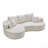 106 In. 2 - Piece Fabric Cloud Curved Sectional Chenille Sofa With Chaise For Living Room Bedroom Apartment -Snow White-1207102961