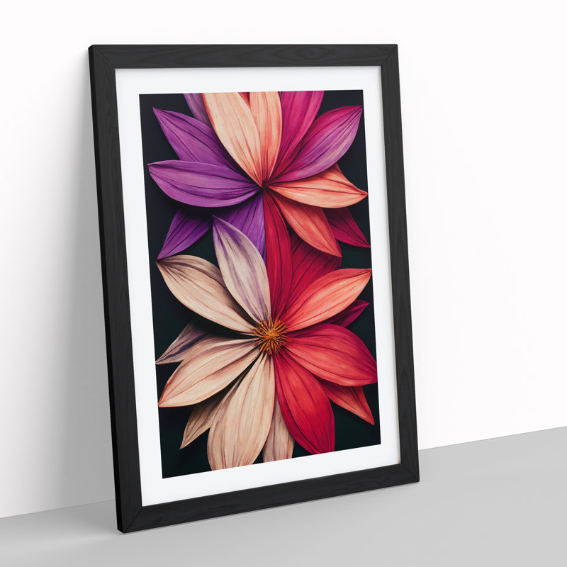 Everlasting Flowers - Framed Print, 64cm H x 46cm W x 2cm D, Black