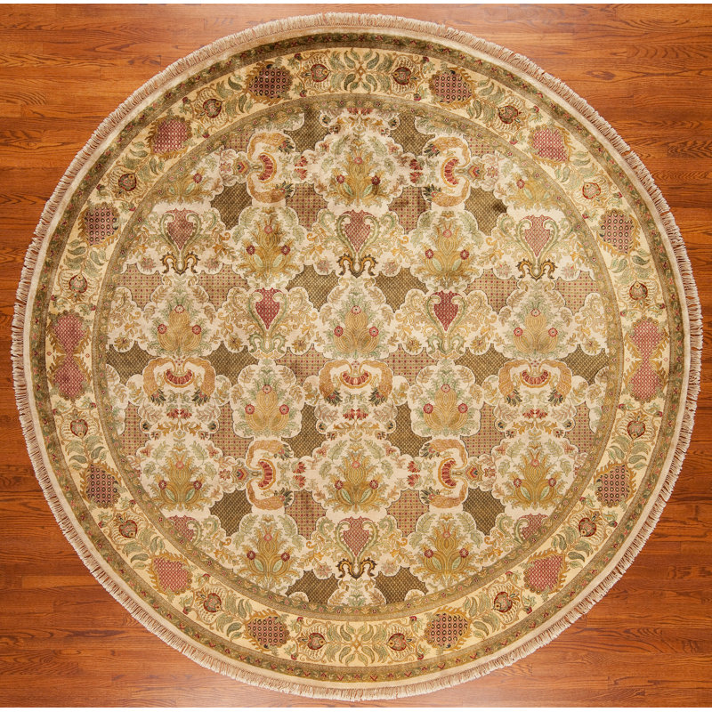 Golden Age Hand Knotted Wool Area Rug, Round 10'