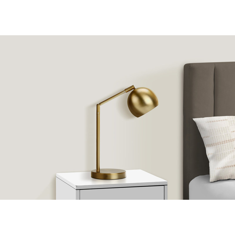 Lighting, 19"H, Table Lamp, Gold Metal, Gold Shade, Contemporary