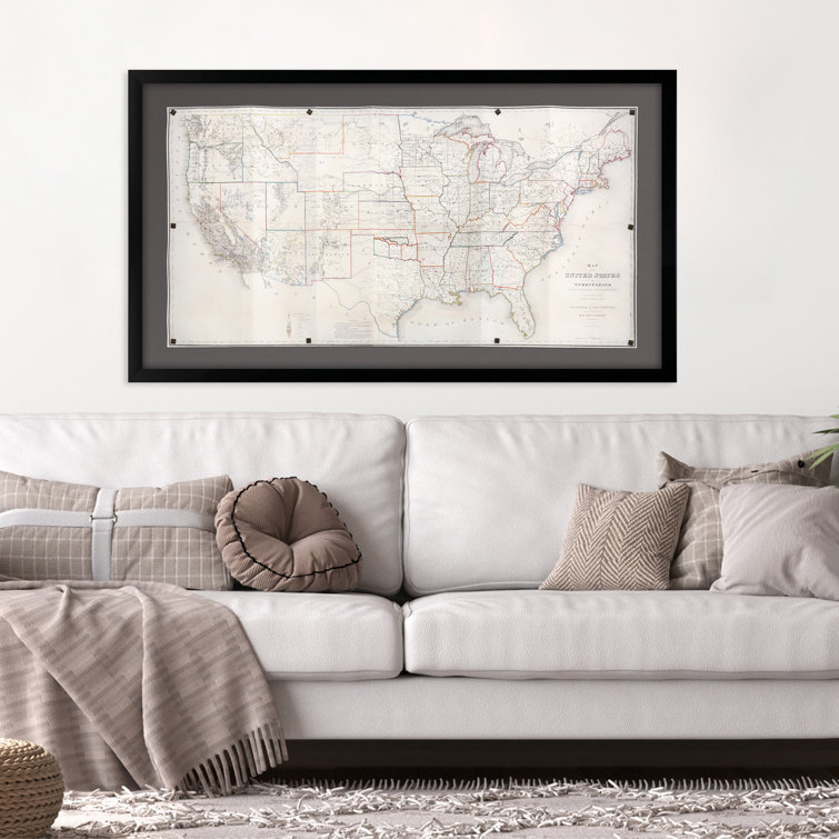 Paragon United States Map Framed On Paper Print | Wayfair