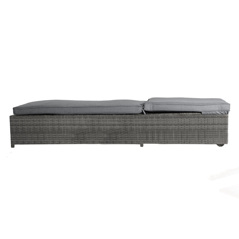 Rochel 66cm Long Reclining Single Chaise with Cushions, Grey