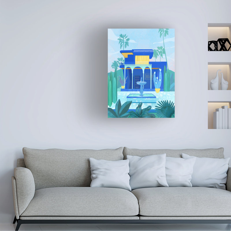 Jardin marocain sur toile, H 32 po x l 24 po x P 2 po