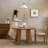Simple retro style round solid wood dining table-107770177