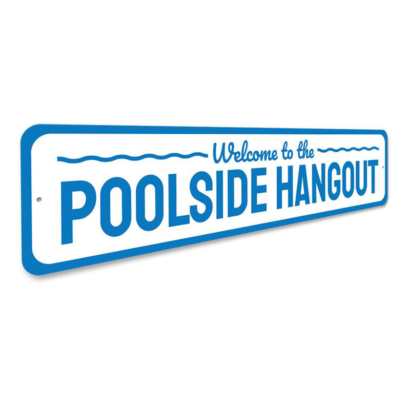 Enseigne près de la piscine, H 4 po x l 18 po x P 0,04 po