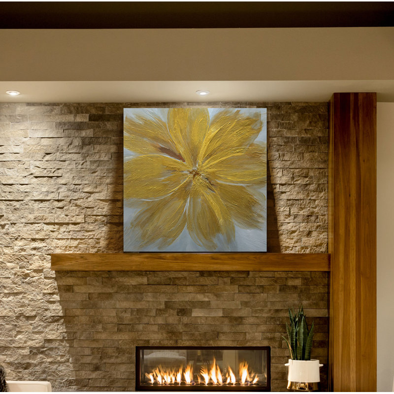« golden blue », peinture, H 10 po x l 10 po x P 1,5 po, Toile tendue